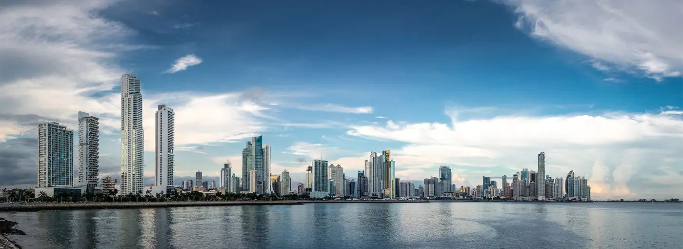 The Panama City skyline along the Pacific waterfront